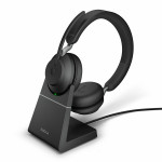 Jabra Evolve2 65 UC Stereo Bluetooth Headset, USB-A, Charging Stand - 26599-989-989
